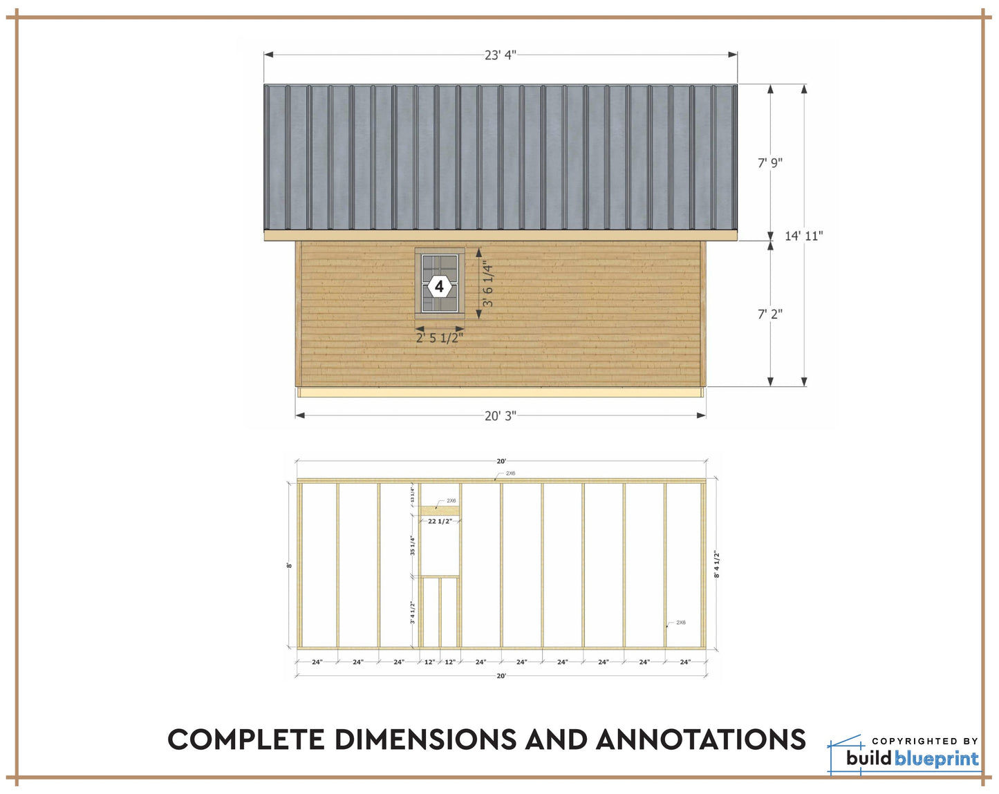 16' x 20' Redwood Cabin Loft DIY Build Plans