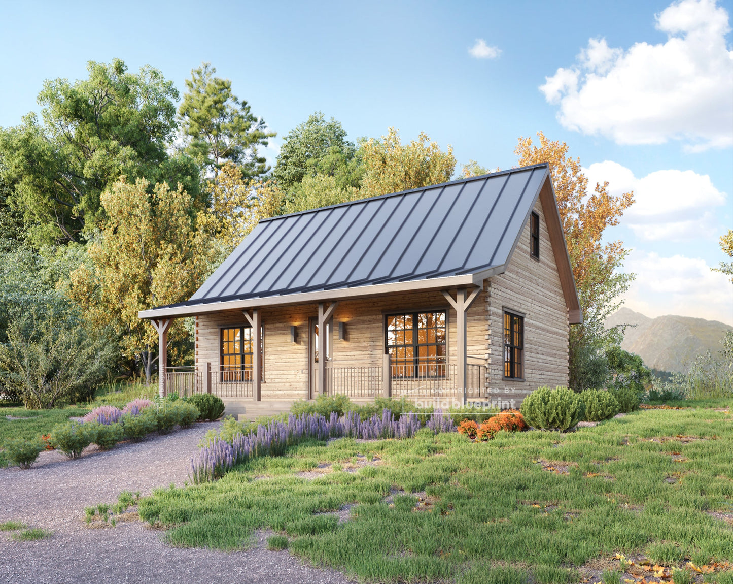 24' x 34' Large Adirondack Cabin Architectural Plans
