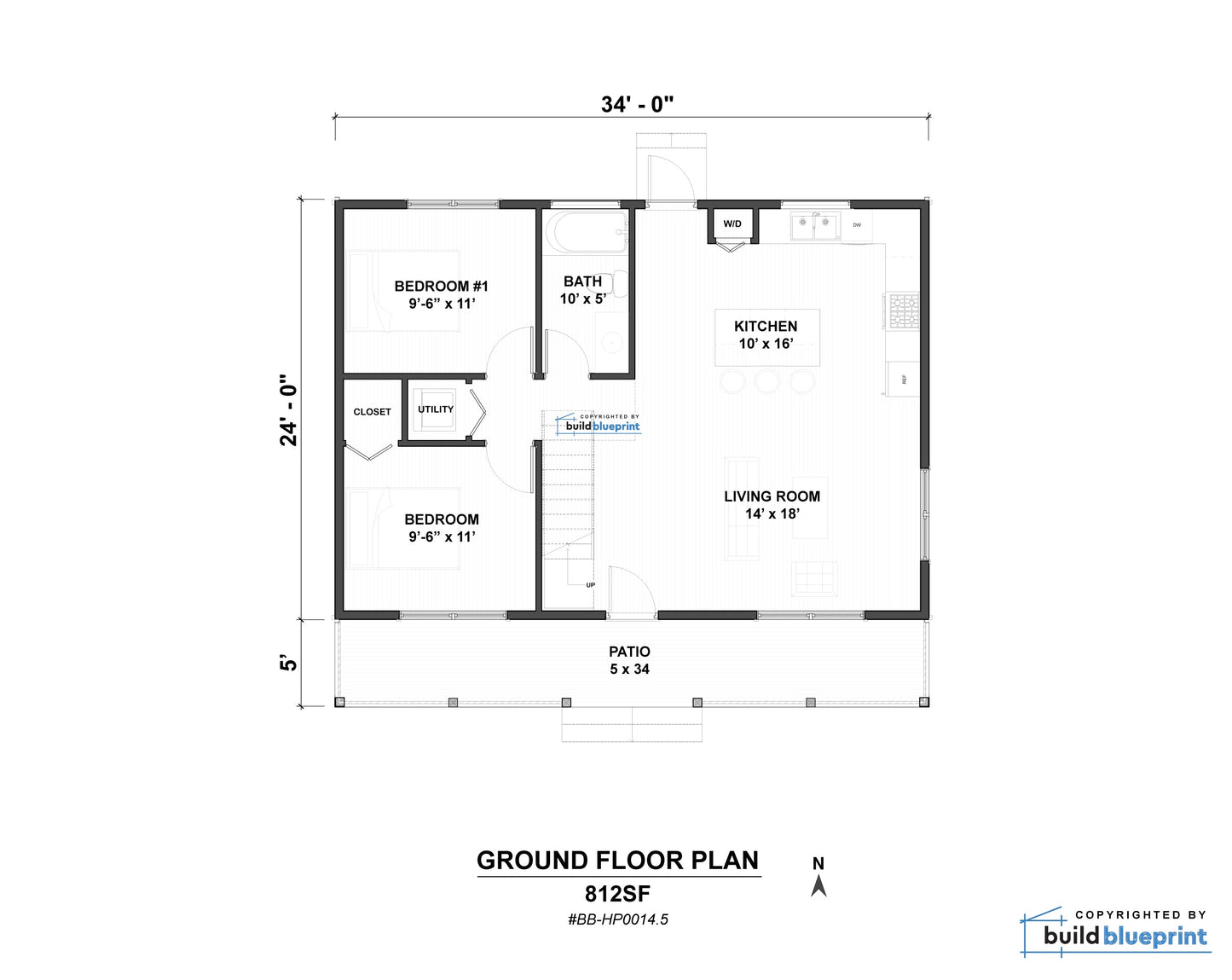 24' x 34' Large Adirondack Cabin Architectural Plans