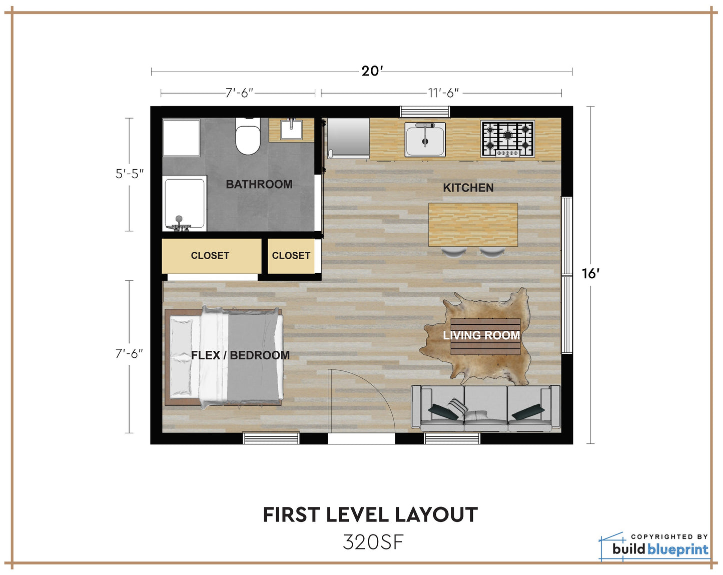 16' x 20' Redwood Cabin Loft DIY Build Plans