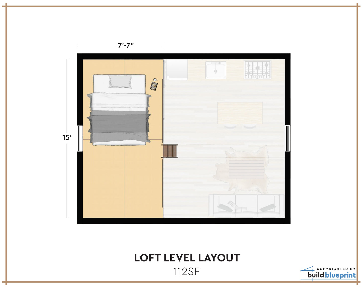 16' x 20' Redwood Cabin Loft DIY Build Plans