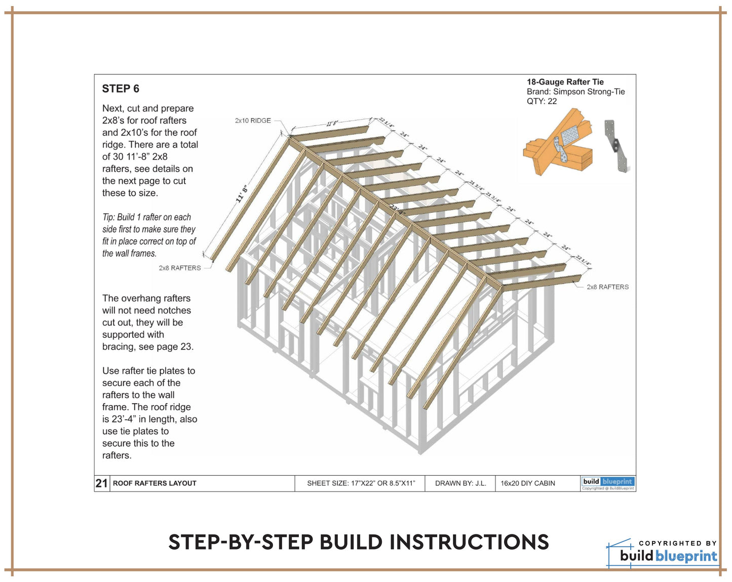 16' x 20' Redwood Cabin Loft DIY Build Plans