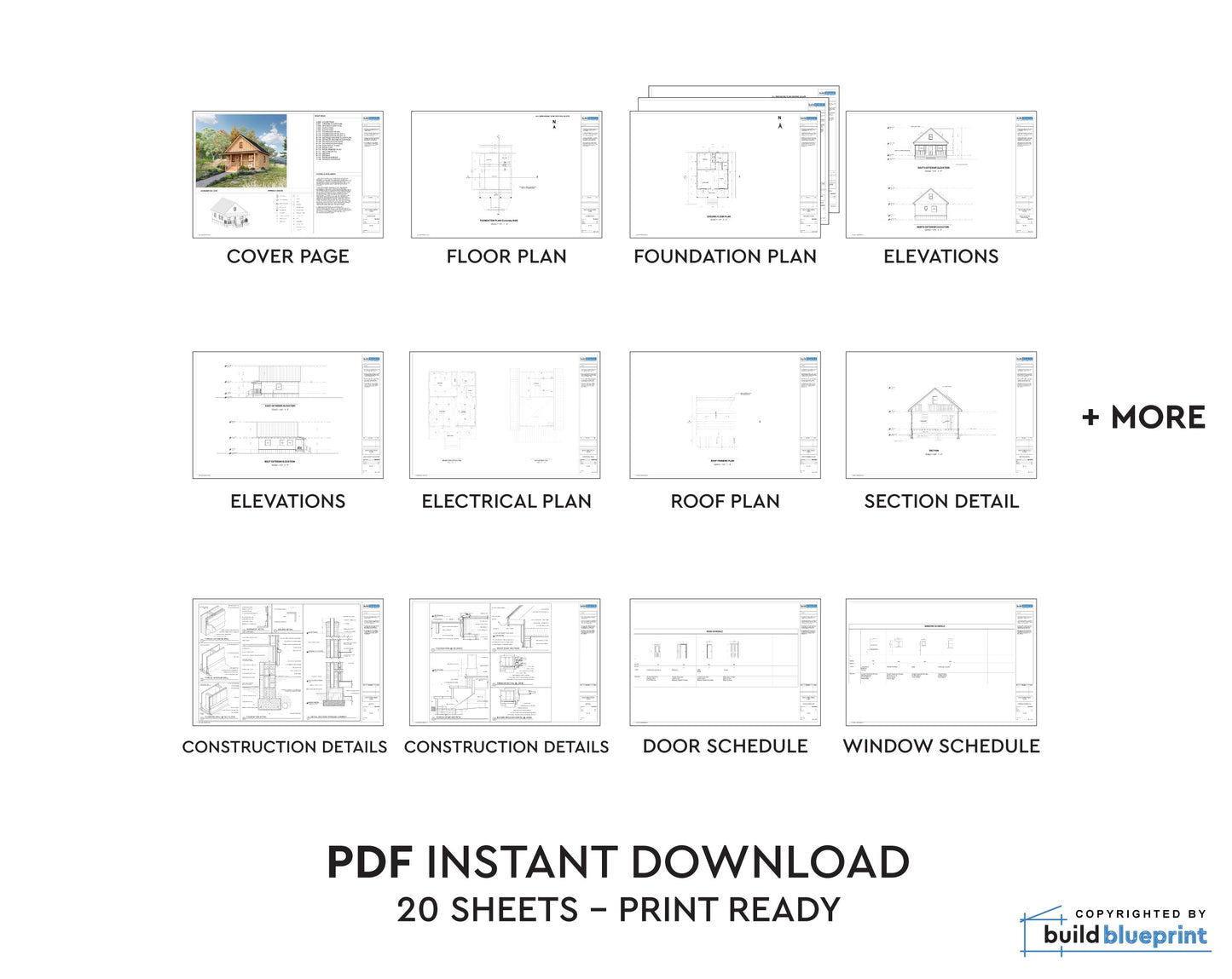 24' x 28' Honey Creek Cabin Architectural Plans